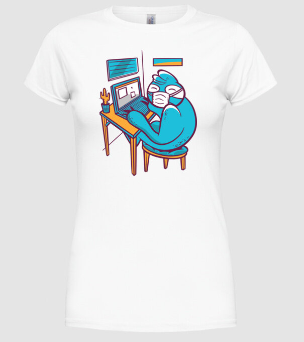 Leneș Home Office model alb pe tricou