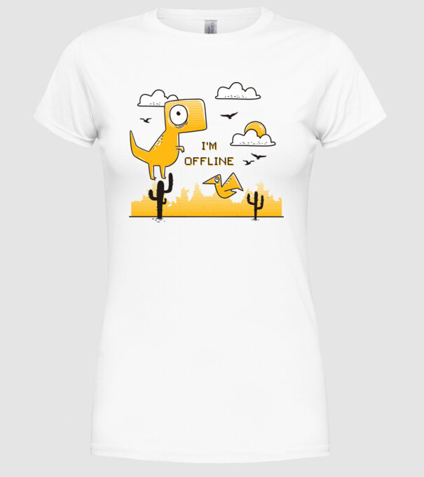 'I''m Offline tricou amuzant' model alb pe tricou