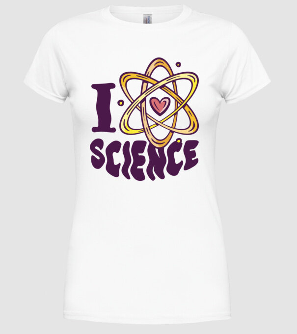 I Love Science știință model alb pe tricou