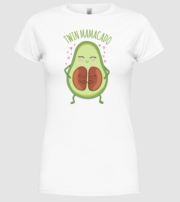 Gemeni Mamacado model alb pe tricou