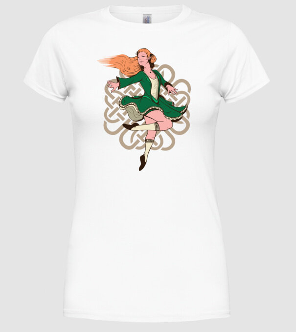 Femeile Dansatoare irlandeză model alb pe tricou