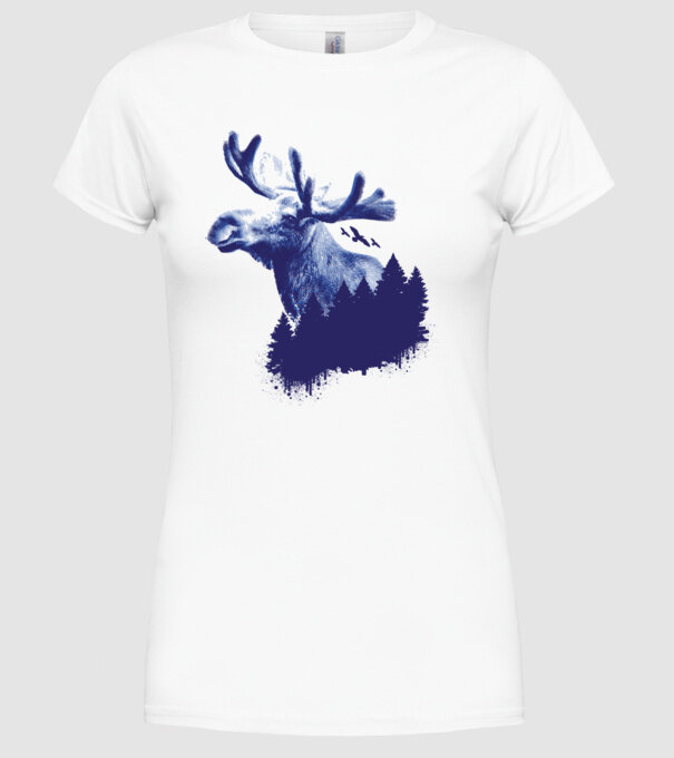 Elan model alb pe tricou