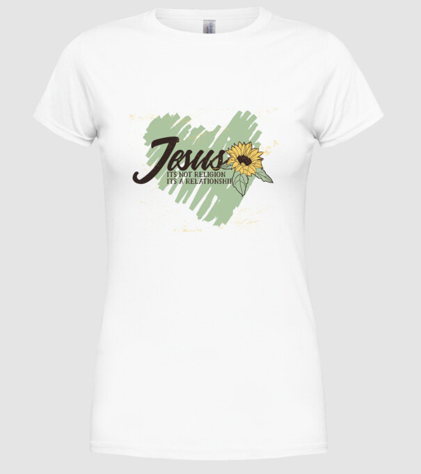 Inima lui Isus - Nu o religie, ci o relație model alb pe tricou