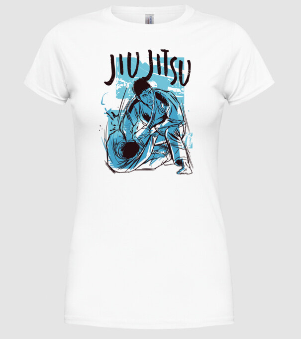 Jiu Jitsu model alb pe tricou