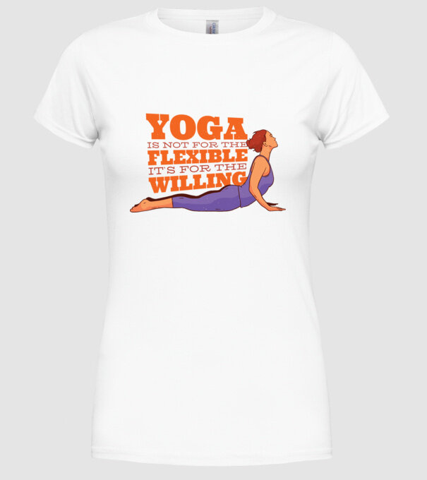 yoga perseverență model alb pe tricou