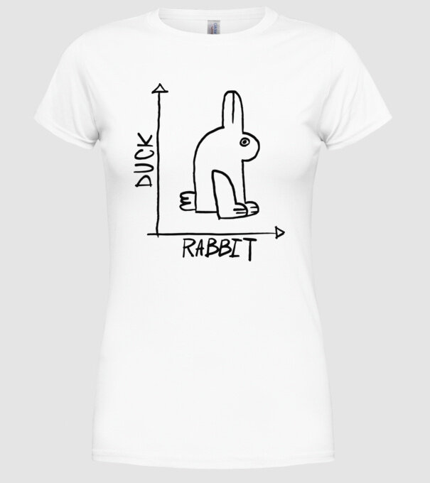 Rață vs Iepure model alb pe tricou