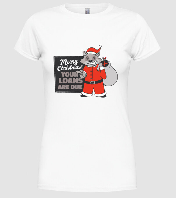 Raton de Crăciun model alb pe tricou