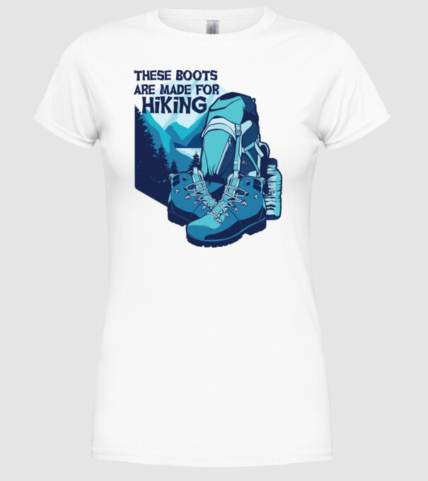 Bocanci de drumeție model alb pe tricou