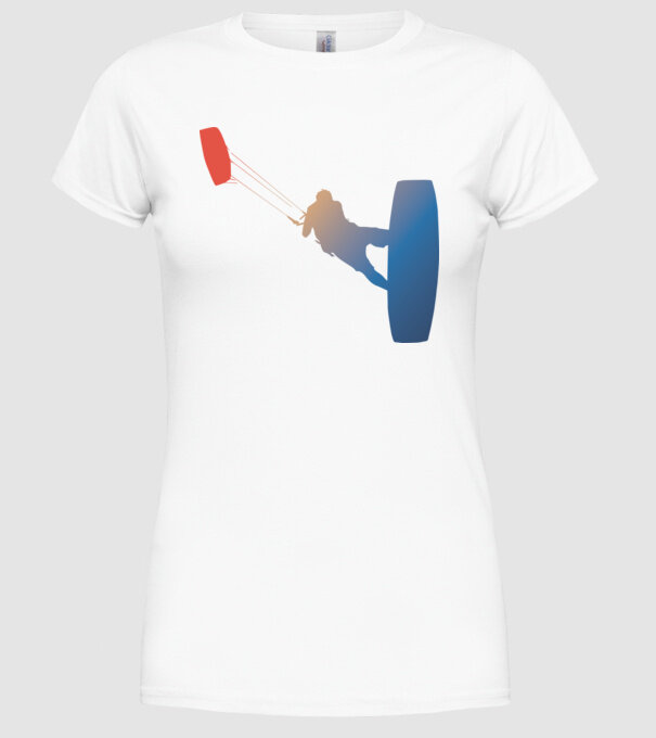 Kite Surfer model alb pe tricou