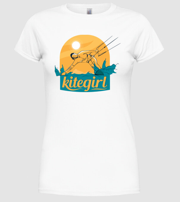Tricou Kitegirl Kitesurf model alb pe tricou