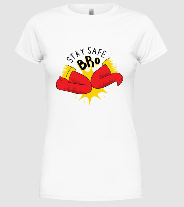 Coronavirus Salut cu cotul model alb pe tricou