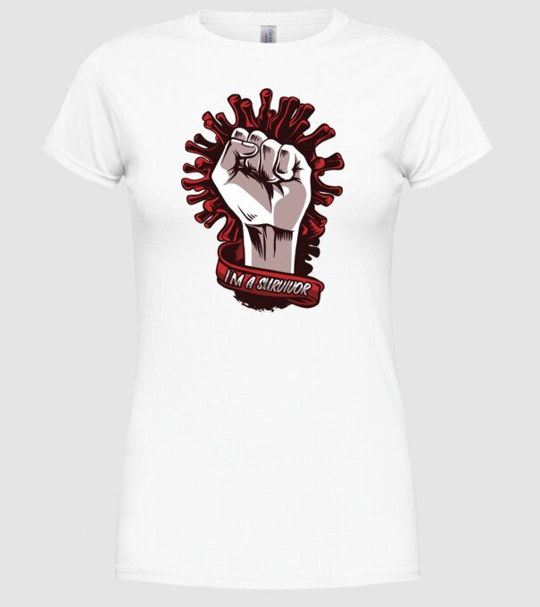 Supraviețuitor Coronavirus model alb pe tricou