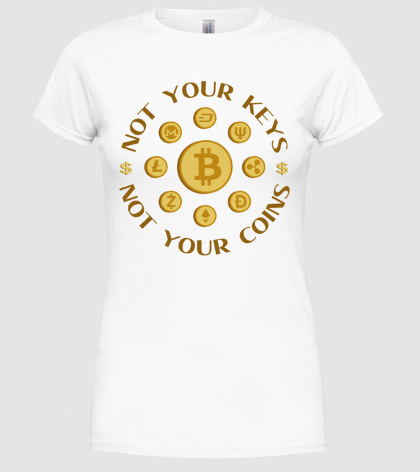 Criptomonede model alb pe tricou