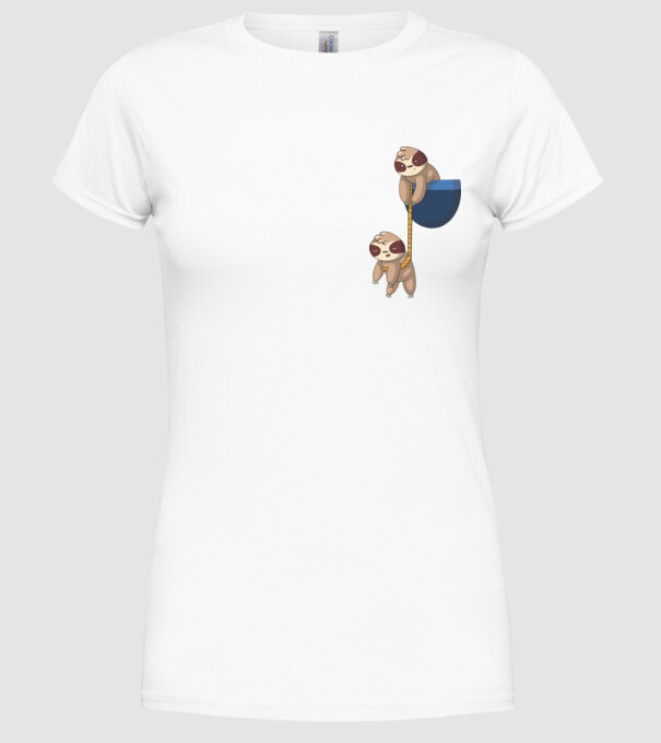 Leneș cu buzunar model alb pe tricou