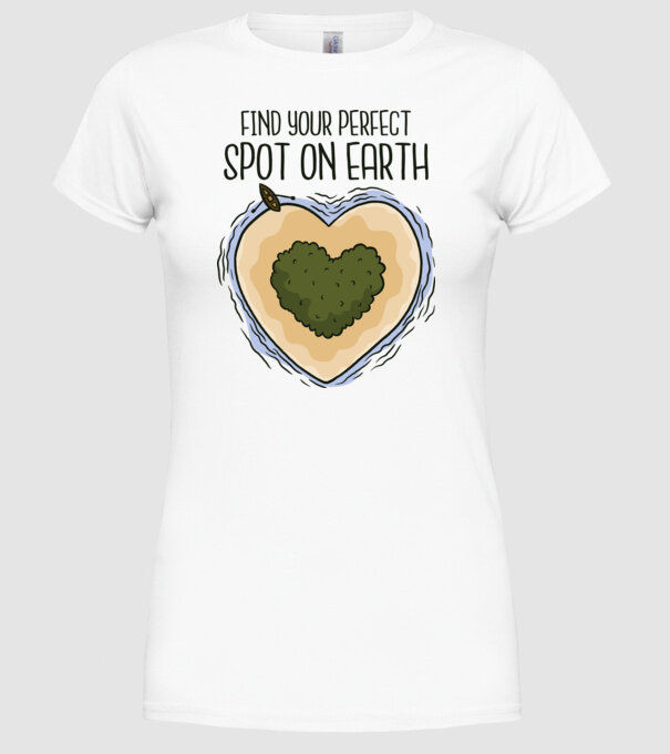 Insulă nelocuită model alb pe tricou