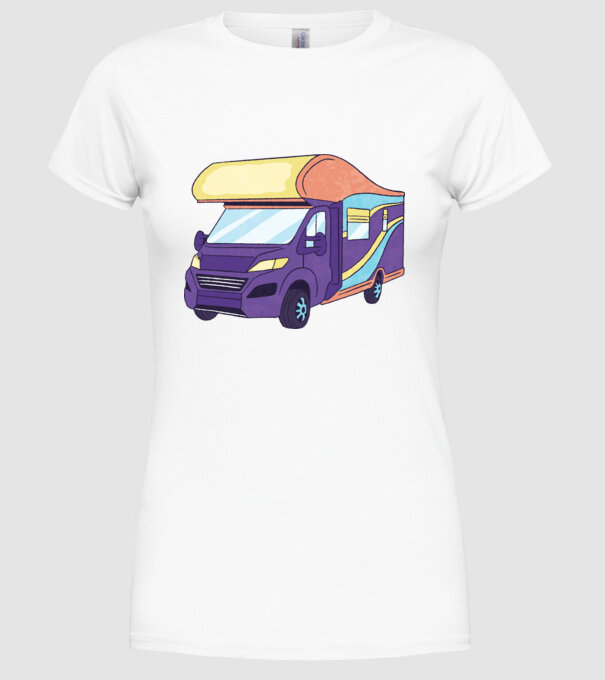 Autorulotă model alb pe tricou