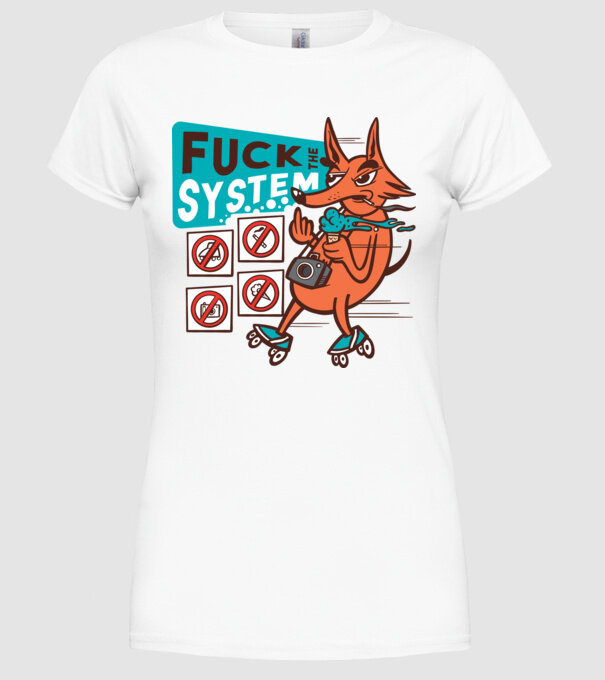 Câine Rebel model alb pe tricou