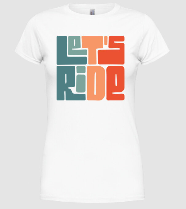 'Let''s Ride - Snowboard' model alb pe tricou