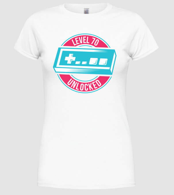 Level 70 Unlocked 70th Birthday model alb pe tricou
