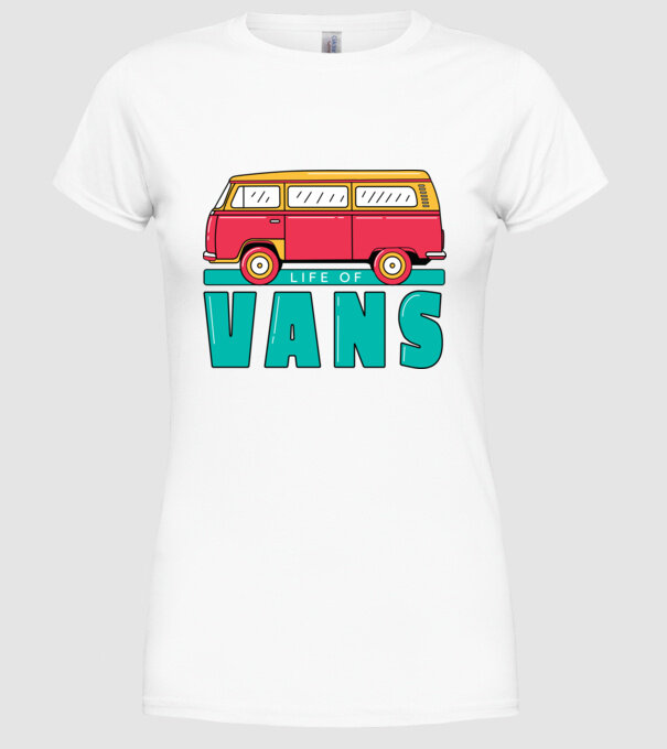 Life of Vans model alb pe tricou