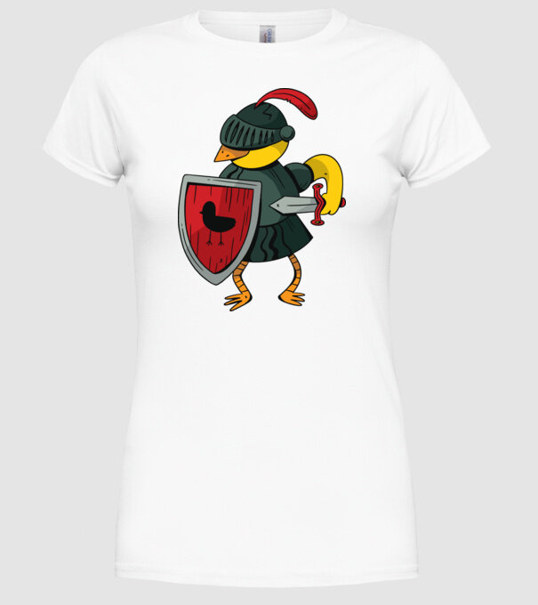 Cavaler Pasăre model alb pe tricou
