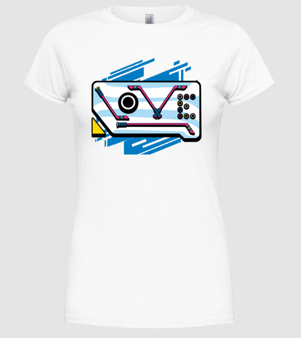 Love Hockey model alb pe tricou