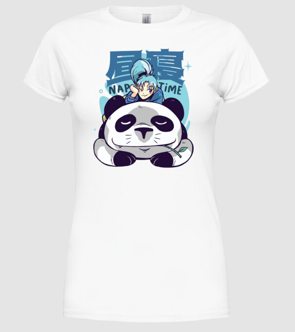 Anime Panda relaxare model alb pe tricou