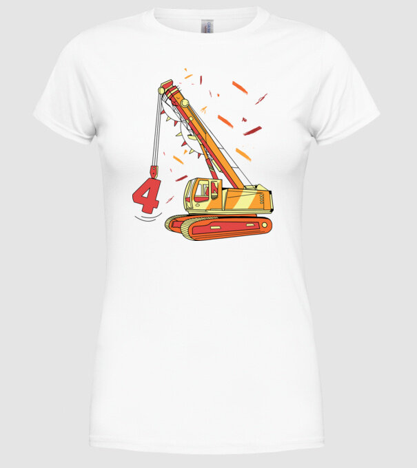 Prindere 4th Birthday model alb pe tricou