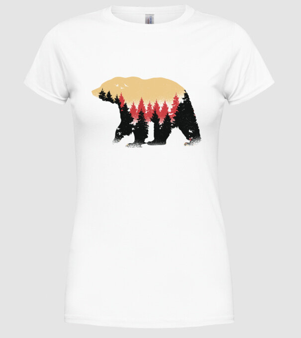 Urs Natură model alb pe tricou