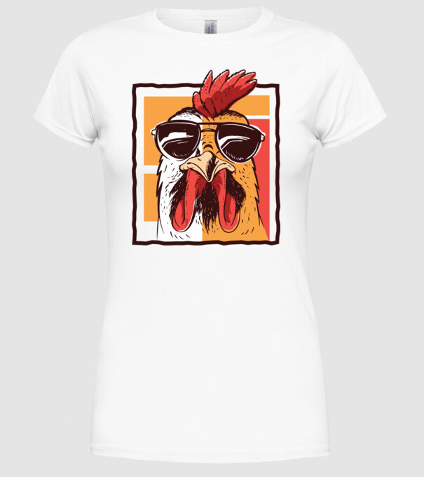 Pui cool model alb pe tricou