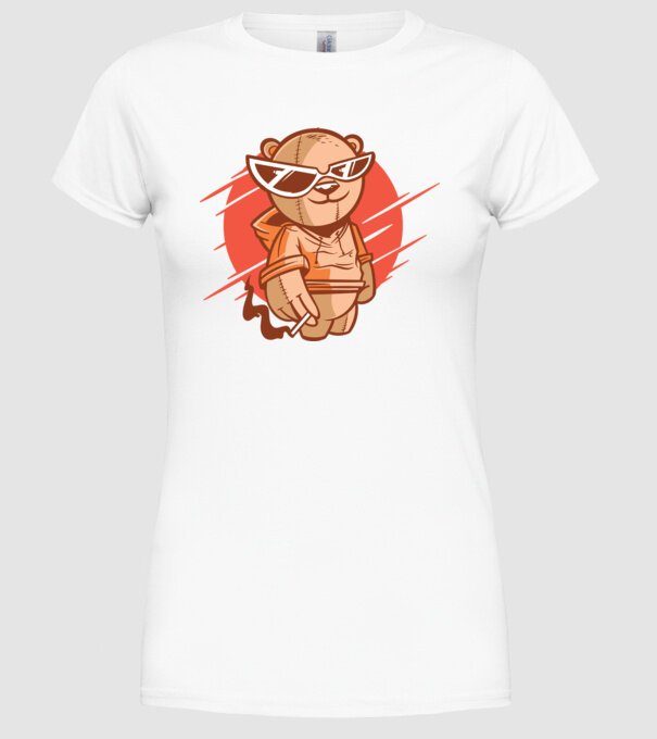 Ursuleț Cool model alb pe tricou