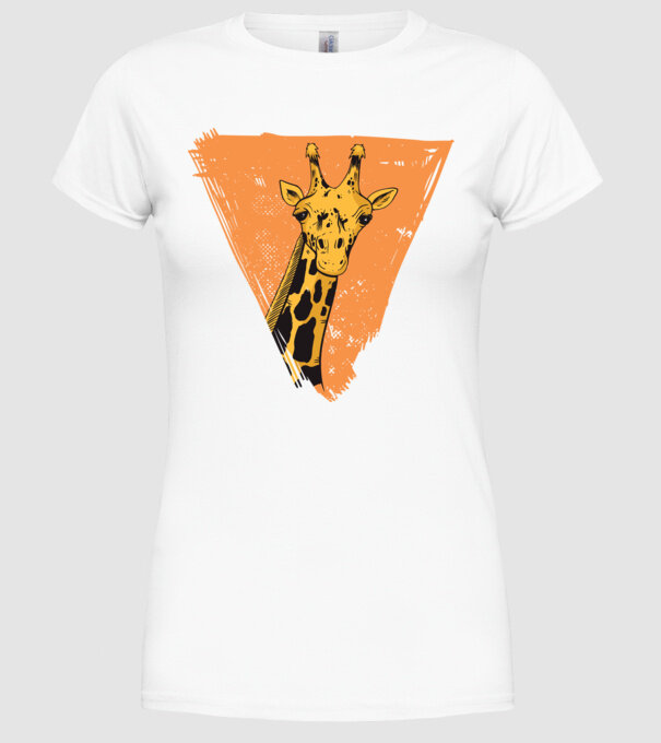 Girafă cool model alb pe tricou