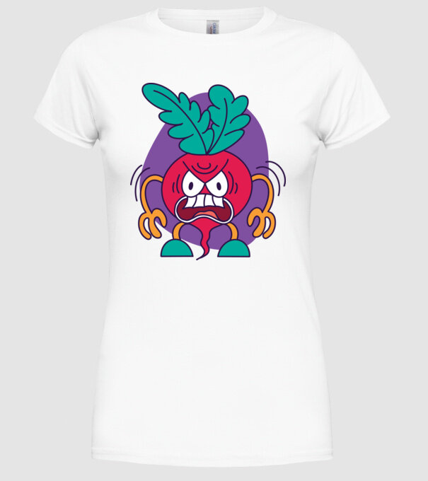 Ridichi supărat model alb pe tricou