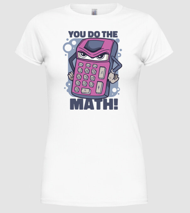 Calculator Furios model alb pe tricou