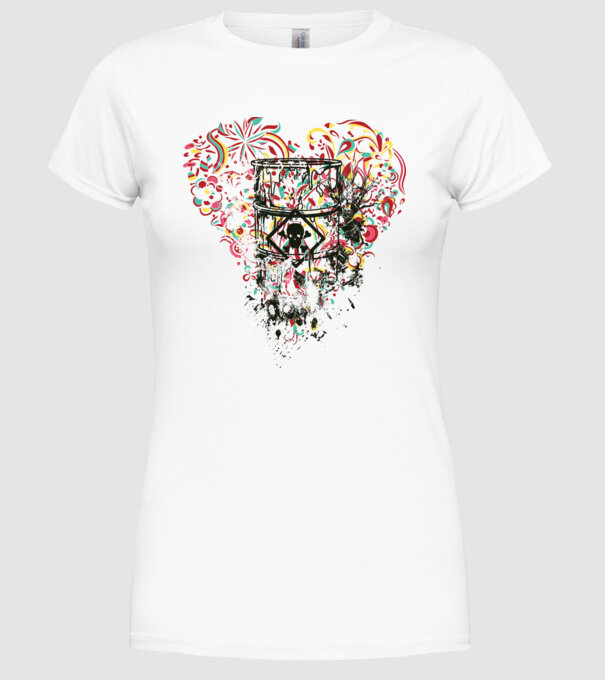 Inimă otrăvită model alb pe tricou