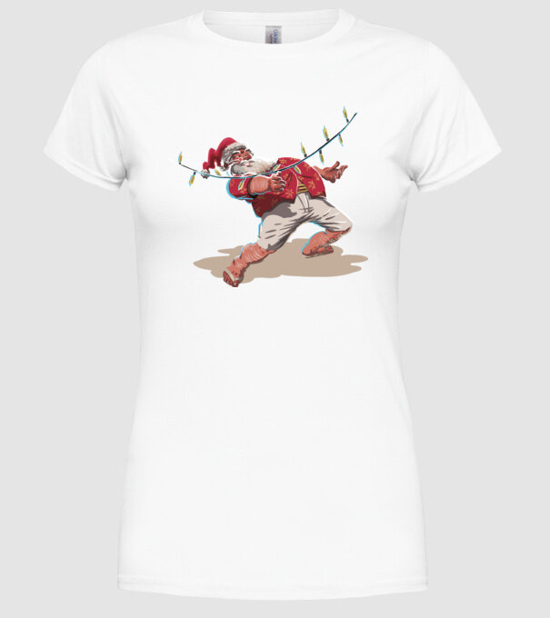 Limbo Moș Crăciun model alb pe tricou
