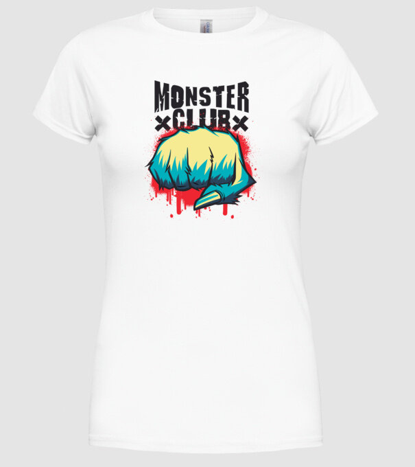 Monster Club model alb pe tricou