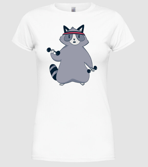 Raton antrenament model alb pe tricou