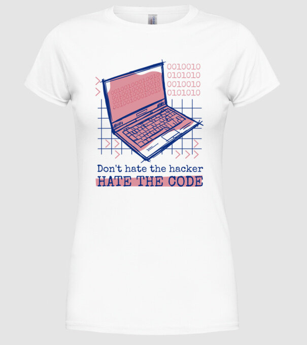 Nu urî hackerul, urăște codul model alb pe tricou