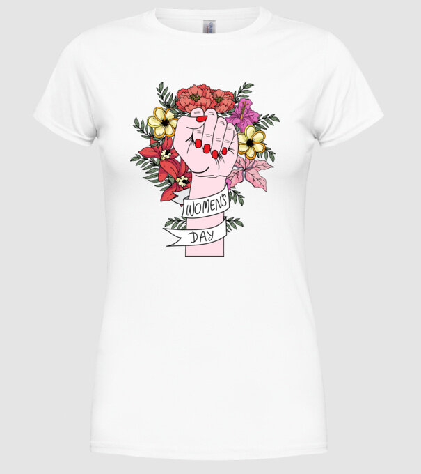 Ziua Internațională a Femeii 8 martie model alb pe tricou