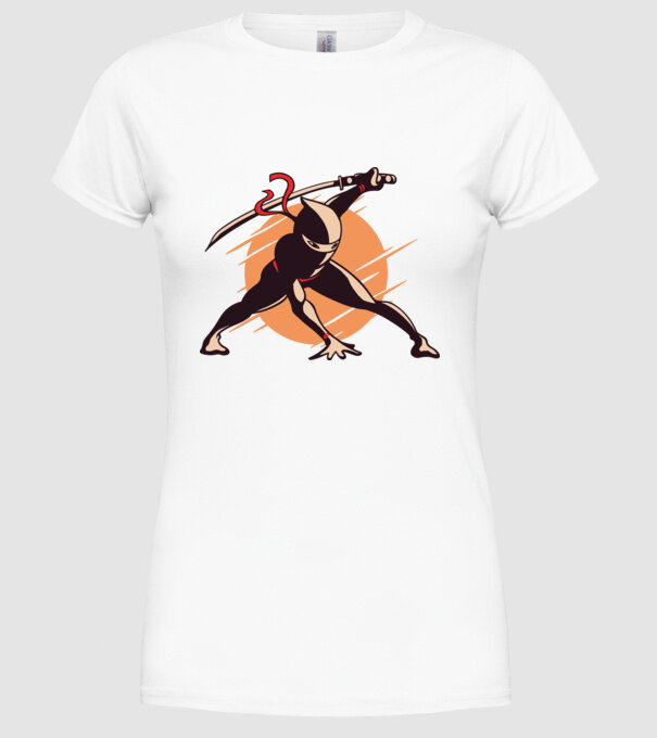 Ninja model alb pe tricou