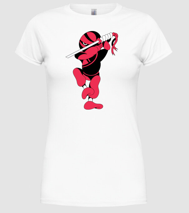 Ninja model alb pe tricou