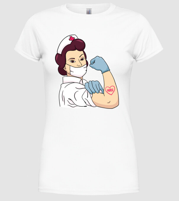 Soră Asistentă model alb pe tricou