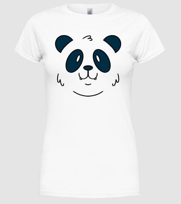 Cap de panda model alb pe tricou