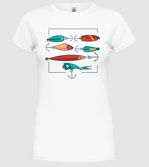 Pescuit la trena Momeli model alb pe tricou