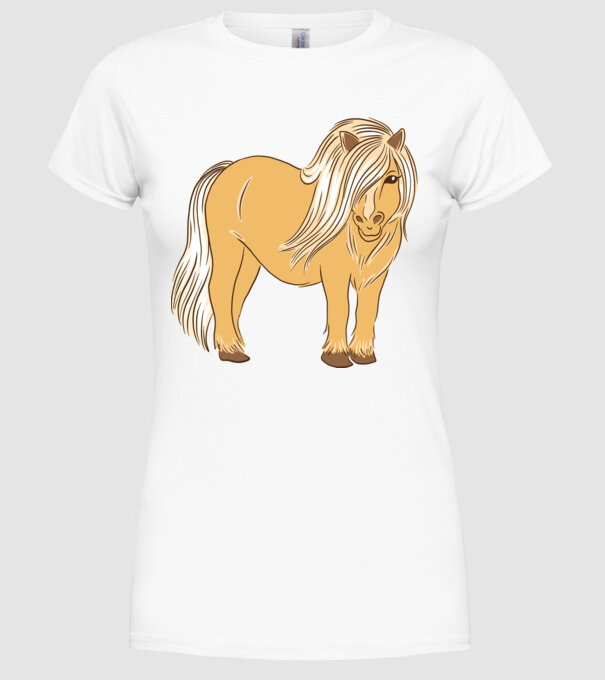 Ponei model alb pe tricou