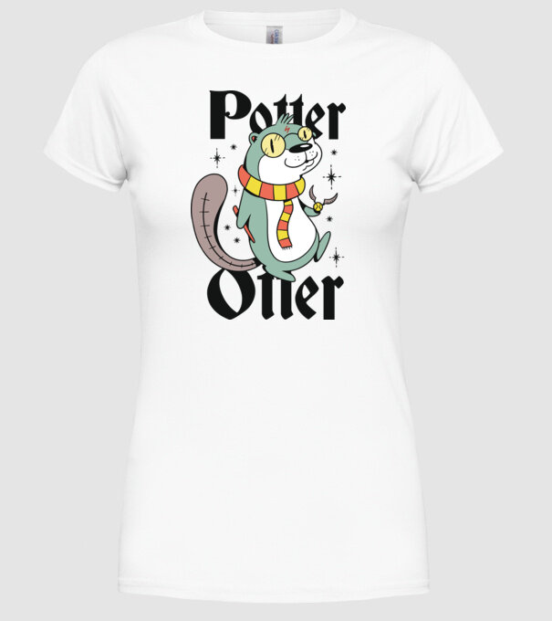 Potter Otter Vidra model alb pe tricou