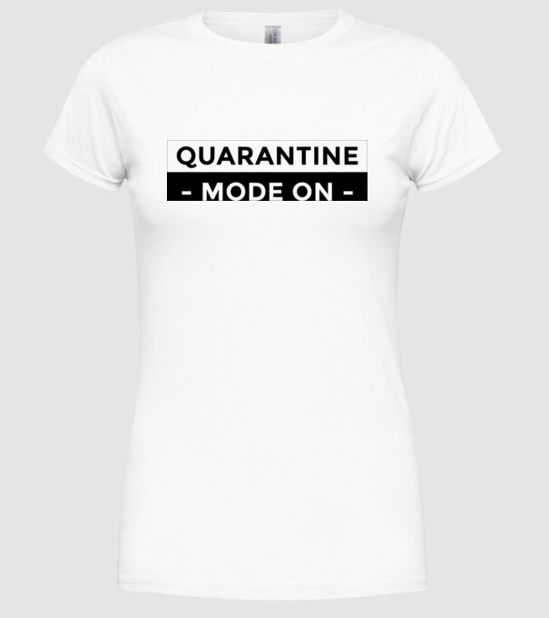 Quarantine mode on model alb pe tricou
