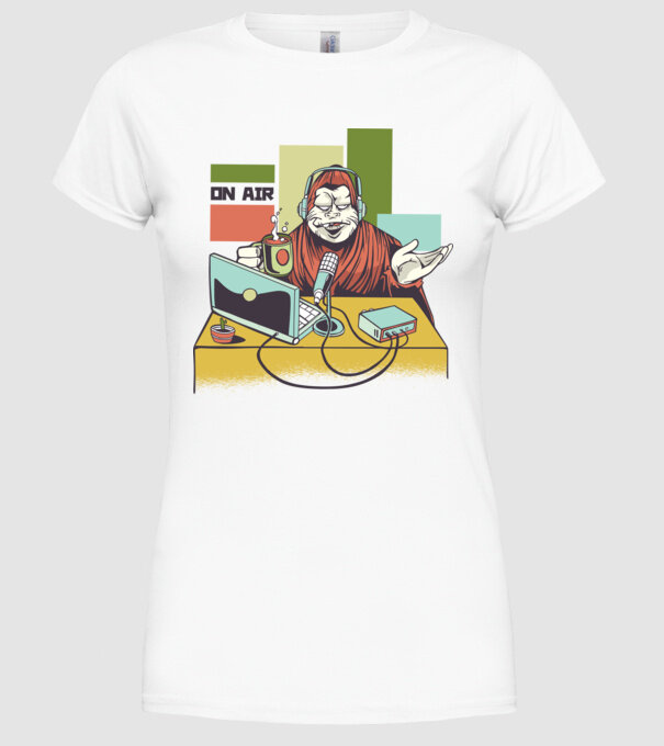 Yeti cu Radio model alb pe tricou