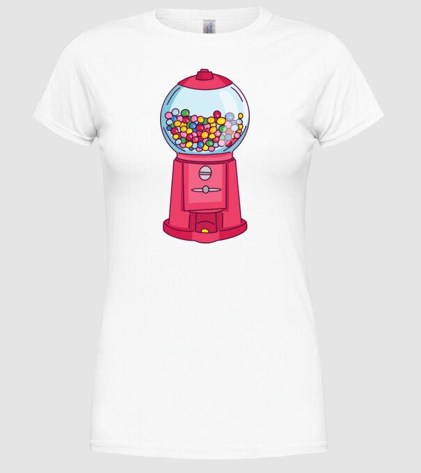 Automat Gumă de mestecat model alb pe tricou